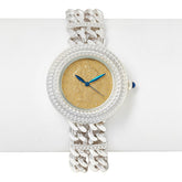 Bellezza Silvertone Women's 50 Lira Coin C-Link Bracelet Watch